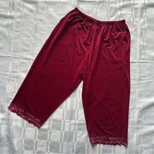 Paltal Red Lace Trim Quarter Length Bloomer Pants